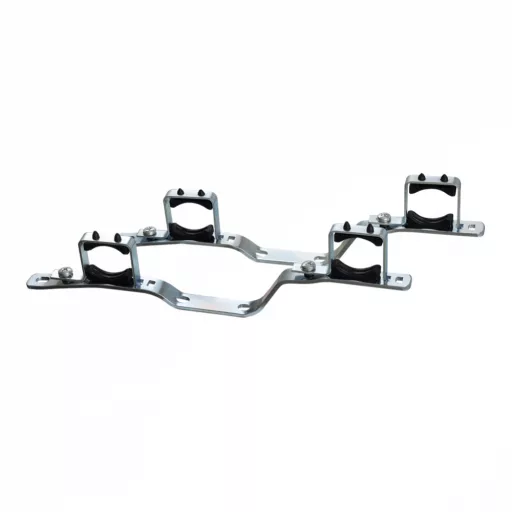 Horganyzott DELTA osztó tartókonzol pár, négy gumibetétes csőbilinccsel, 1" (210mm)