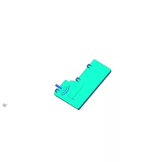CONCEPT csepptálca MKA-V(F)CA fan-coilhoz 3D modell, kék csepptálca kifolyócsonkkal