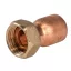 FixTrend 5066 forrasztható réz félhollander 22x1/2" sárgaréz hollandi anyával, oldalnézet