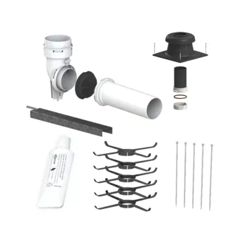 Tricox FK20 flexibilis készlet 80 mm elemei: tetőfedő, aknacső, csavarok, PP idomok, tartozékok