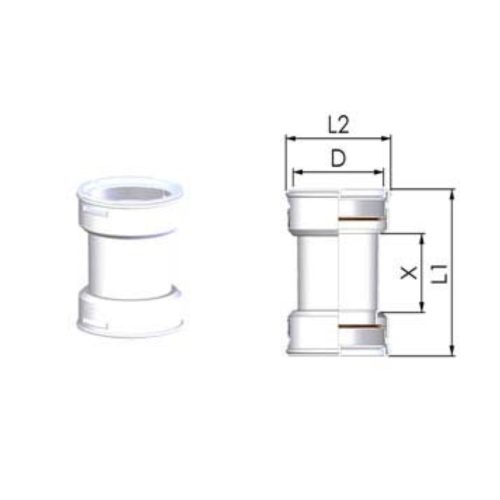 TRICOX FKU20 kuplung idom (toldó) flexibilis rendszerhez 80 mm