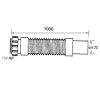 MCALPINE FLX-CCB1 flexibilis bekötőcső 5/4" x 32mm x 480 / 1000mm