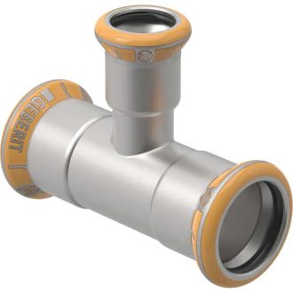   GEBERIT Mapress Therm inox szűkített T-idom, hűtésre/fűtésre, 88.9x54x88.9mm