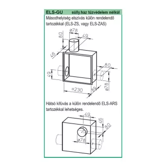   Helios ELS-GU falba süllyesztett ventilátorház visszacsapó szeleppel