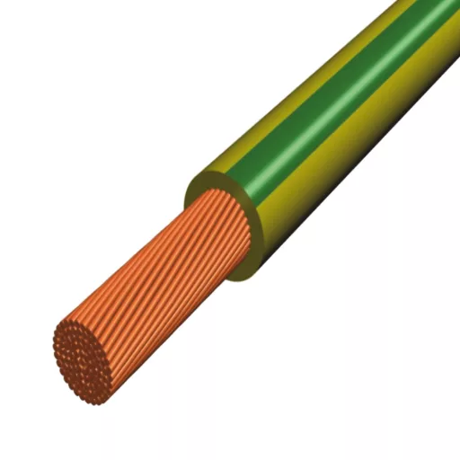Zöld-sárga MKH H07V-K 16mm2 hajlékony vezeték rézszálas keresztmetszettel