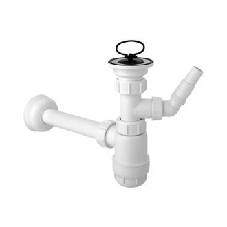   MCALPINE HC1LWM 40 mosdó búraszifon mosógép csatlakozással, 5/4" x 40mm