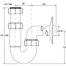 MCALPINE HC4PF40 műa.csőszifon 6/4"x40mm, leeresztőszelep nélkül