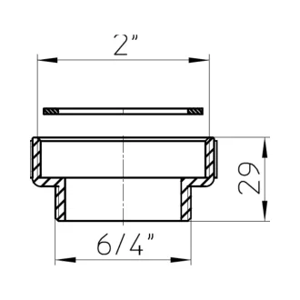 Fehér HL 12.4 menetes szűkítőgyűrű 6/4"x2" négy nézetből, menetes csatlakozással