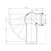 HL 210.WE WC bekötő 0-90°között forgatható csuklóval, DN110 x 350 mm