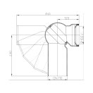 HL 210.WE WC bekötő 0-90°között forgatható csuklóval, DN110 x 350 mm
