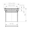HL 3020 csempézhető padlóösszfolyó rács inox kerettel, DN110, 132 x 132 mm