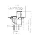 X HL 310NPr padlóösszefolyó függőleges kifolyóval, DN 50/75/110, 123 x 123 mm