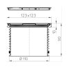 HL 37N rácstartó padlóösszefolyóhoz inox ráccsal, DN110, 123 x 123 mm