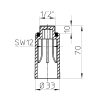 HL 42.B kék műanyag nyomáspróba dugó, 1/2"