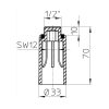 HL 42.R piros műanyag nyomáspróba dugó, 1/2"