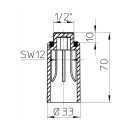 HL 42.R piros műanyag nyomáspróba dugó, 1/2"