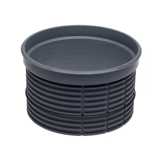 HL 620 szürke műanyag magasító elem padlóösszefolyóhoz, d195 mm, bordázott gyűrűvel