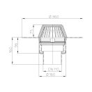HL 62P/1 lapostető összefolyó PVC karimával, DN110