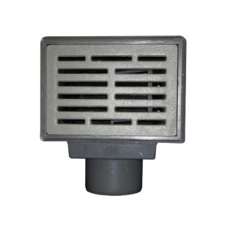   HL 71G pincei padlóösszefolyó vízszintes kifolyóval és öntöttvas ráccsal, DN110, 170 x 240 mm