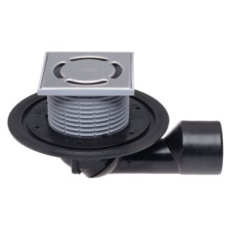   HL 80 balkon- és terasz összefolyó, 100x100mm inox lefolyóráccsal