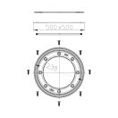 HL 8300 szigetelőklt inox szorítótárcsával, 500x500mm EPDM fóliával
