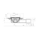 X HL 90Pr - 3000 padlóösszefolyó vízszintes kifolyóval 115 x 115 mm inox ráccsal