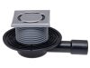 X HL 90Pr padlóösszefolyó vízszintes kifolyóval 115 x 115 mm inox ráccsal