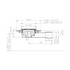 X HL 90Pr padlóösszefolyó vízszintes kifolyóval 115 x 115 mm inox ráccsal