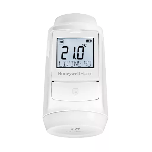 Honeywell HR93EE rádiófrekvenciás radiátortermosztát LCD kijelzőn 21,0 °C-kal