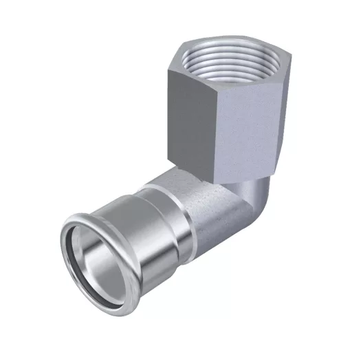 FixTrend Inox press könyök 90 fokos, 15 mm préscsatlakozó és 1/2" belső menet, rozsdamentes