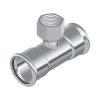 FixTrend Inox press T-idom, menetes ággal, 18 - 1/2" - 18 mm