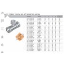 FixTrend Inox press T-idom, menetes ággal, 28 - 3/4" - 28 mm