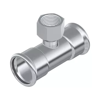   FixTrend Inox press T-idom, menetes ággal, 54 - 1" - 54 mm