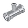 FixTrend Inox press szűkített T-idom, 108 - 76.1 - 108 mm