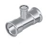 FixTrend Inox press szűkített T-idom, 22 - 15 - 22 mm