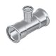 FixTrend Inox press szűkített T-idom, 22 - 15 - 22 mm