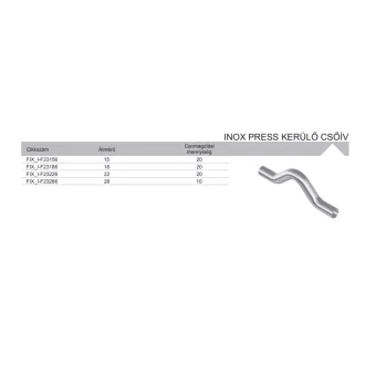 FixTrend Inox press kerülő csőív, 15 mm