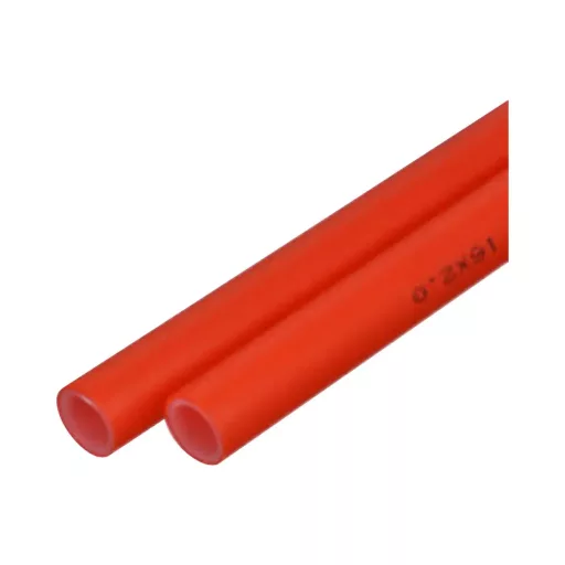 Fixtrend Tech PE-RT padlófűtés cső, két piros 16x2,0 mm-es csővég felirattal