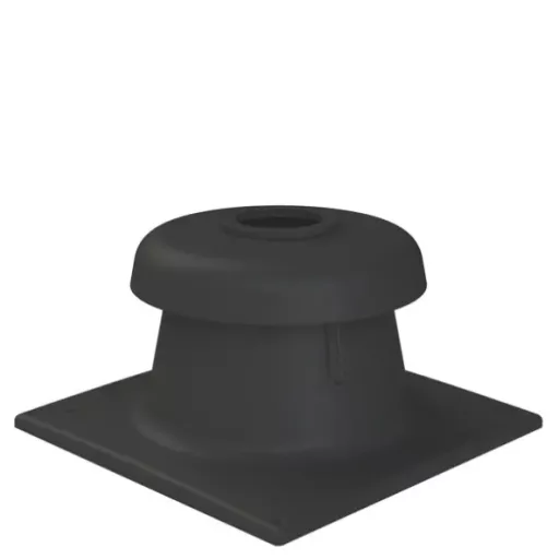 Tricox KF30 fekete kürtőfedél négyzet alaplappal és kerek 100 mm-es csatlakozóval