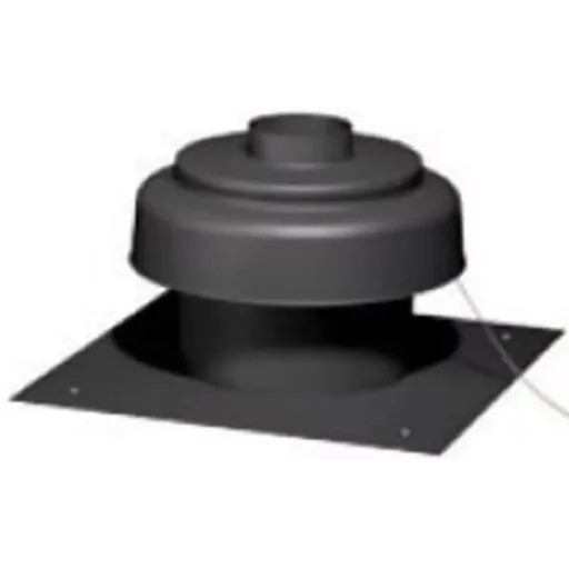 Tricox KF90 fekete kürtőfedél 160 mm négyzetes tetőátvezető lemezzel, felülnézeti termékkép