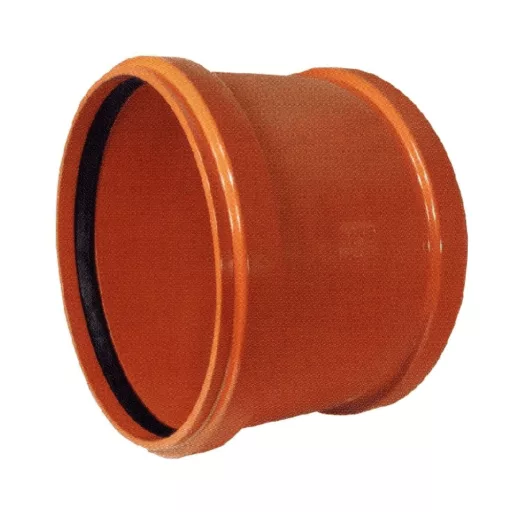 Pipelife KGU áttoló karmantyú 110 mm, narancs KG-PVC toldó gumitömítéssel