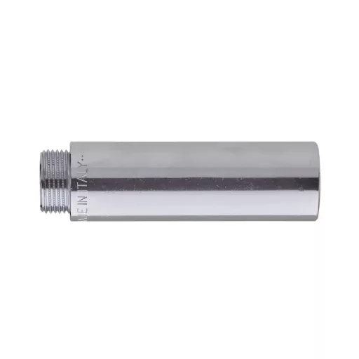 Krómozott réz csaphosszabbító külső menettel, 1/2" x 40 mm, oldalnézet