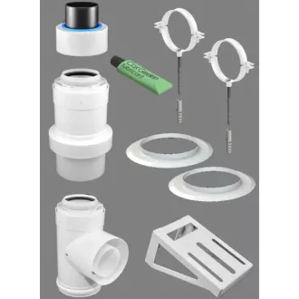   TRICOX KULCS50 koncentrikus külső fali szerelő csomag PPs/alu 60/100 mm