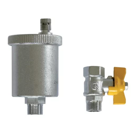 BAXI szolár automata légtelenítő szelep 3/8" külső menetes elzáró csappal