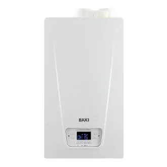 BAXI Luna Compact 1.24 ERP fali kondenzációs gázkazán fehér burkolattal, LCD kijelzővel, elölnézet