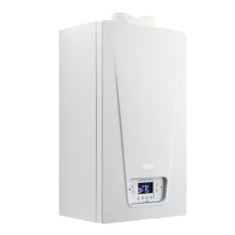 BAXI Luna Compact 1.24 ERP fali kondenzációs gázkazán fehér burkolattal, LCD kijelzővel, elölnézet