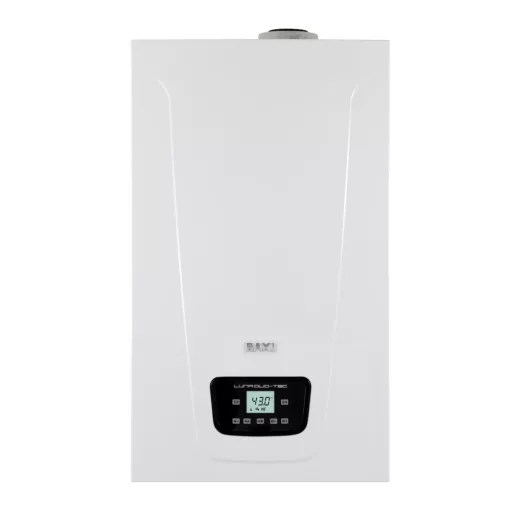 BAXI Luna Duo-Tec E 1.32 ERP fali kondenzációs gázkazán elölnézetből, digitális kijelzővel
