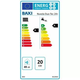   BAXI Nuvola Duo-Tec 24+ ERP fali kondenzációs hőközpont 45 literes inox tárolóval, 20kW