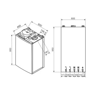   BAXI Nuvola Platinum 24+ ERP fali kondenzációs hőközpont 45 literes inox tárolóval, 20kW