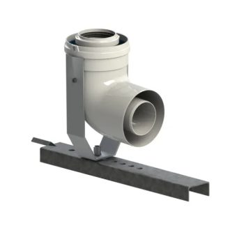   TRICOX PABK50 koncentrikus bekötő könyök 87° tartó sínnel PPs/alu 60/100 mm